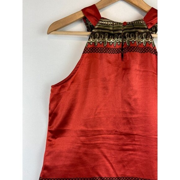 Como Black Women's Boho Halter Orange Tank Top Size Small - Picture 8 of 9